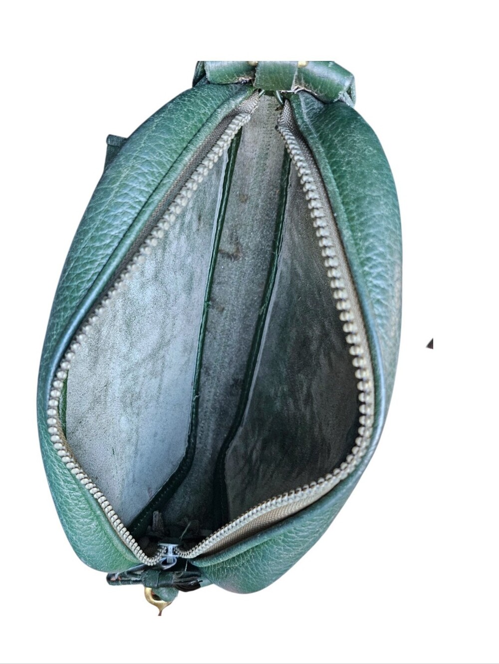 Dooney & Bourke Dark Green Pebbled All Weather Leatger Kilty Bag Purse - Picture 8 of 14
